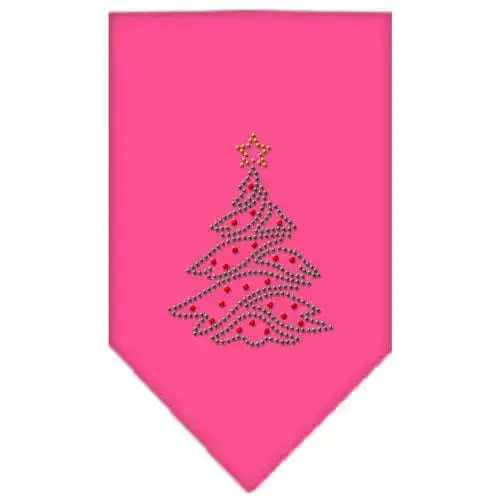 Christmas-Tree-Rhinestone-Bandana-Bright-Pink-Small-GreatEagleInc-319051873