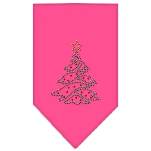 Christmas Tree Rhinestone Bandana Bright Pink Small Default Title