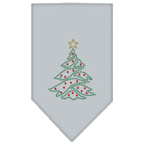 Christmas Tree Rhinestone Bandana Grey Small Default Title