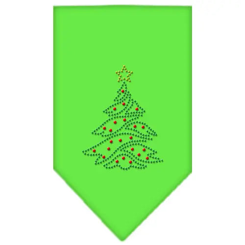 Christmas Tree Rhinestone Bandana Lime Green Small Default Title