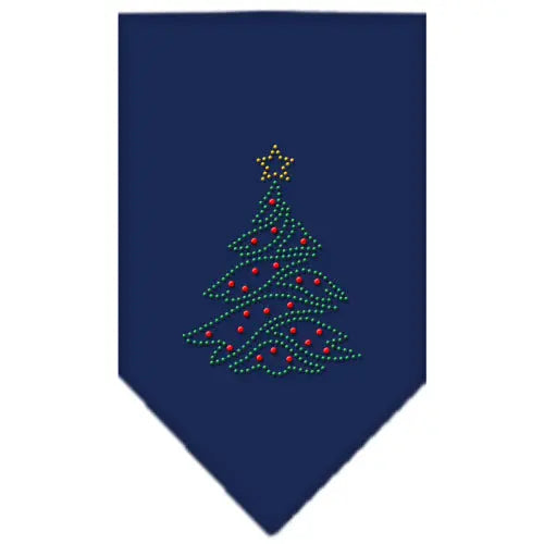 Christmas Tree Rhinestone Bandana Navy Blue Large Default Title