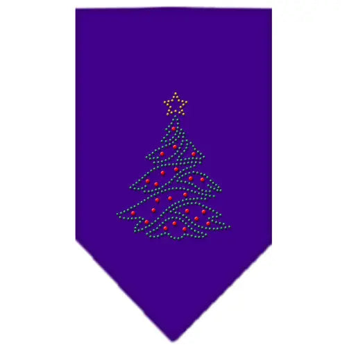 Christmas Tree Rhinestone Bandana Purple Small Default Title