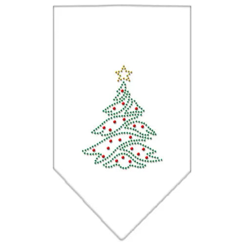 Christmas Tree Rhinestone Bandana White Large Default Title