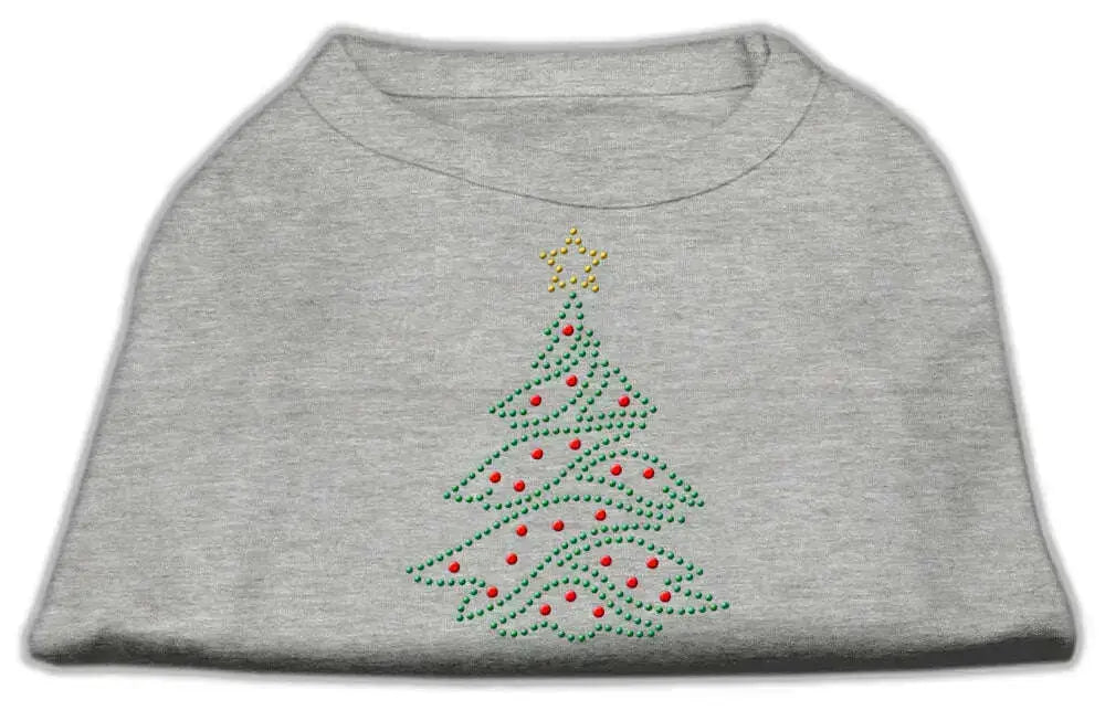 Christmas-Tree-Rhinestone-Shirt-Grey-M-GreatEagleInc-319947469