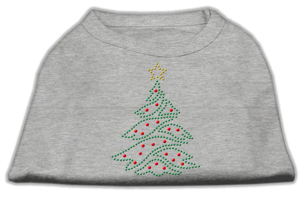 Christmas Tree Rhinestone Shirt Grey S Default Title