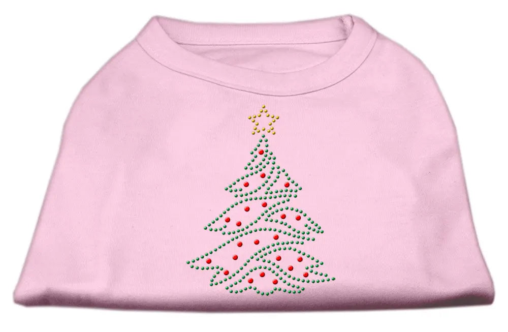 Christmas Tree Rhinestone Shirt Light Pink S Default Title