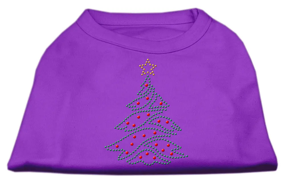 Christmas Tree Rhinestone Shirt Purple M Default Title