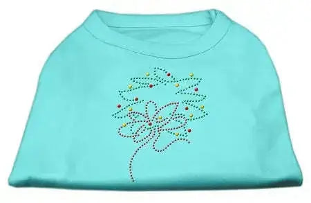 Christmas-Wreath-Rhinestone-Shirt-Aqua-S-GreatEagleInc-319855440