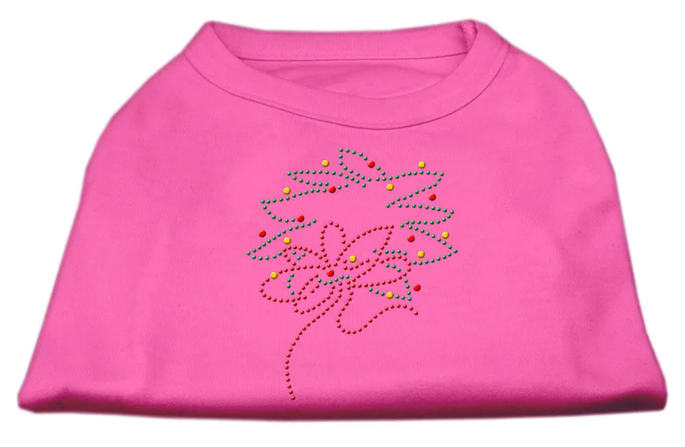 Christmas Wreath Rhinestone Shirt Bright Pink L Default Title