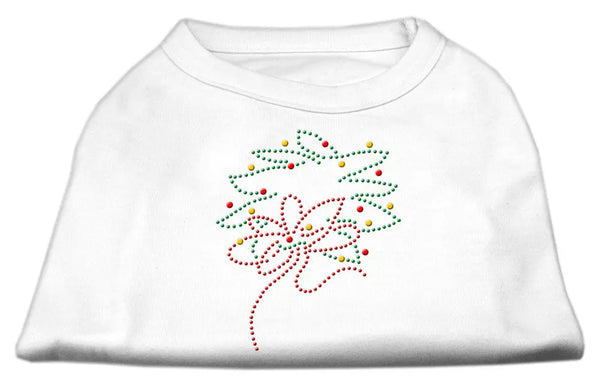 Christmas Wreath Rhinestone Shirt White L Default Title