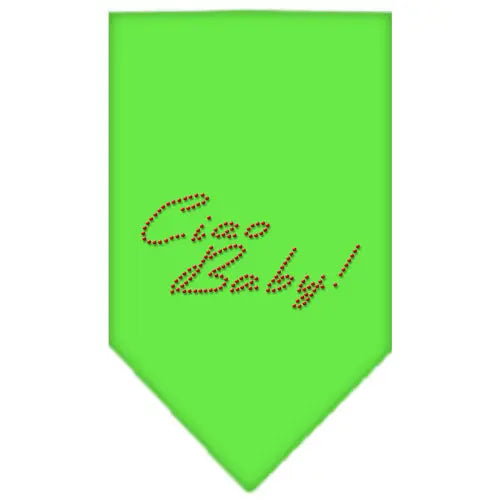 Ciao Baby Rhinestone Bandana Lime Green Large Default Title