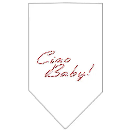 Ciao Baby Rhinestone Bandana White Small Default Title