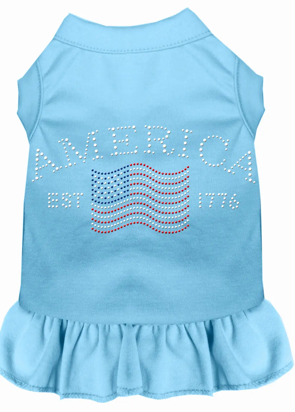Classic America Rhinestone Dress Baby Blue Sm Default Title
