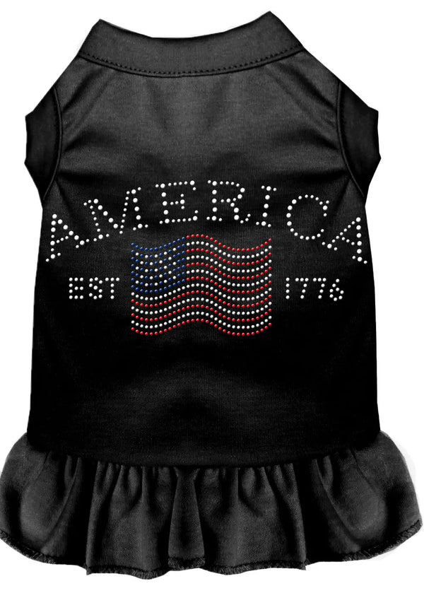 Classic America Rhinestone Dress Black Xxl Default Title