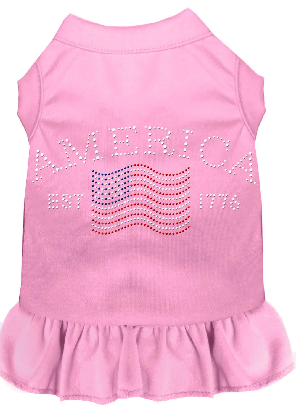 Classic America Rhinestone Dress Light Pink Xl Default Title