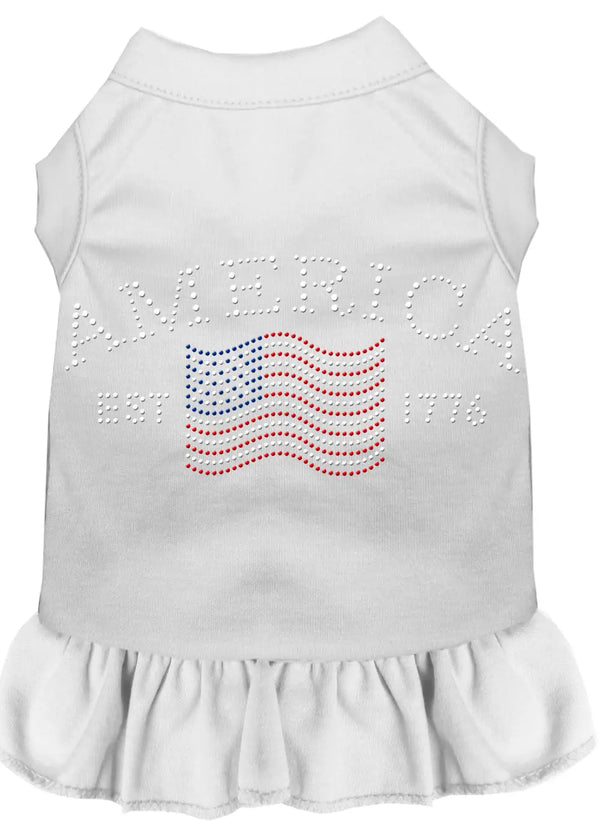 Classic America Rhinestone Dress White Sm Default Title