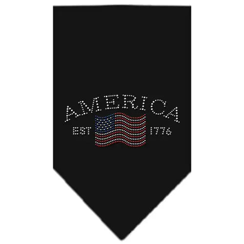 Classic American Rhinestone Bandana Black Small Default Title