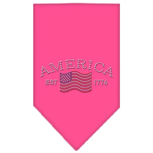 Classic American Rhinestone Bandana Bright Pink Large Default Title
