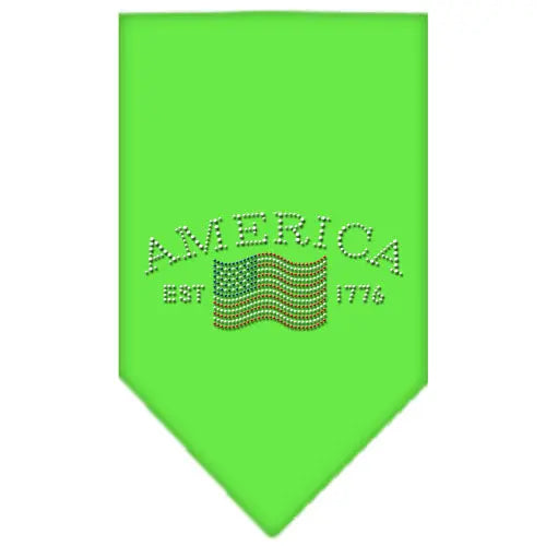 Classic American Rhinestone Bandana Lime Green Large Default Title