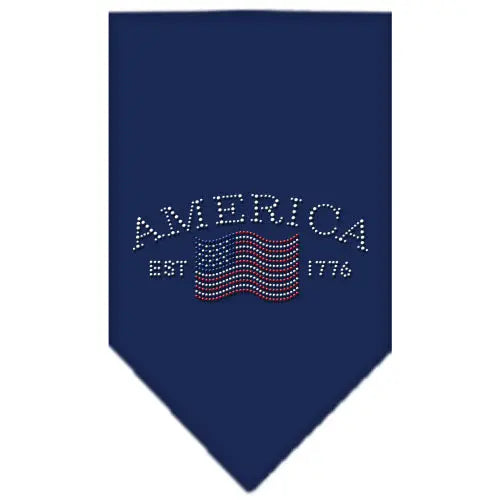 Classic American Rhinestone Bandana Navy Blue Small Default Title
