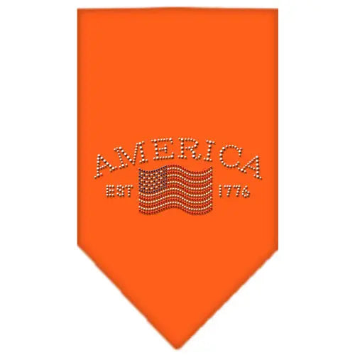 Classic American Rhinestone Bandana Orange Large Default Title