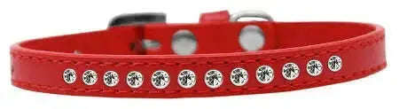 Clear-Crystal-Size-12-Red-Puppy-Collar-GreatEagleInc-333855758