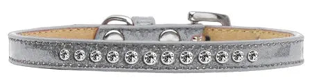 Clear Crystal Size 12 Silver Puppy Ice Cream Collar Default Title
