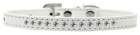 Clear Crystal Size 14 White Puppy Collar Default Title