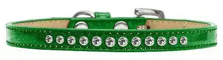 Clear-Crystal-Size-8-Emerald-Green-Puppy-Ice-Cream-Collar-GreatEagleInc-319631455