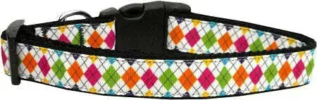 Colorful-Argyle-Ribbon-Dog-Collars-Medium-GreatEagleInc-320036414