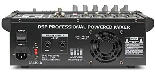 Complete Professional 2000 Watts PA System 6 Ch Mixer 10" Speakers Dual Wireless Mics Stand