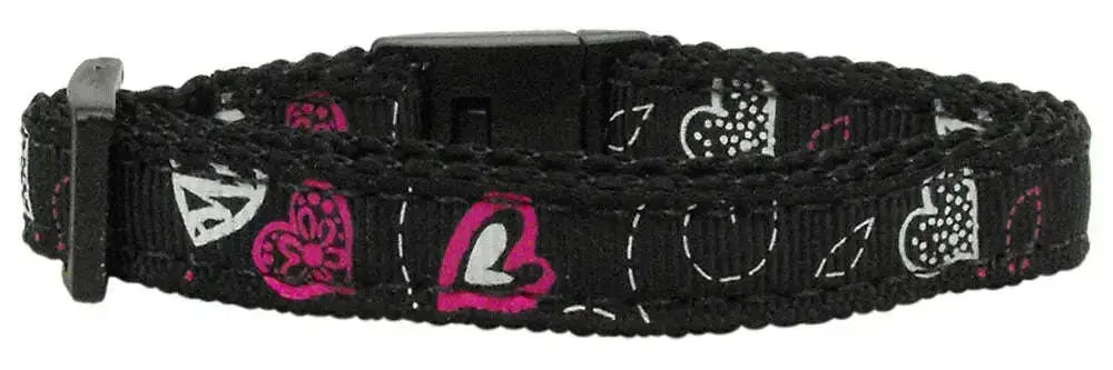 Crazy-Hearts-Nylon-Collars-Black-Cat-Safety-GreatEagleInc-318763266