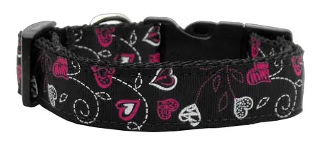 Crazy Hearts Nylon Collars Black Large Default Title