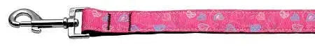 Crazy-Hearts-Nylon-Collars-Bright-Pink-1-Wide-4ft-Lsh-GreatEagleInc-318588741