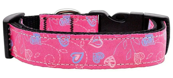 Crazy-Hearts-Nylon-Collars-Bright-Pink-Xs-GreatEagleInc-318763466