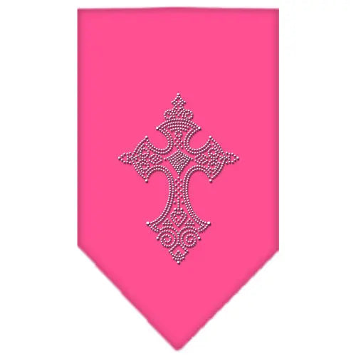 Cross Rhinestone Bandana Bright Pink Large Default Title