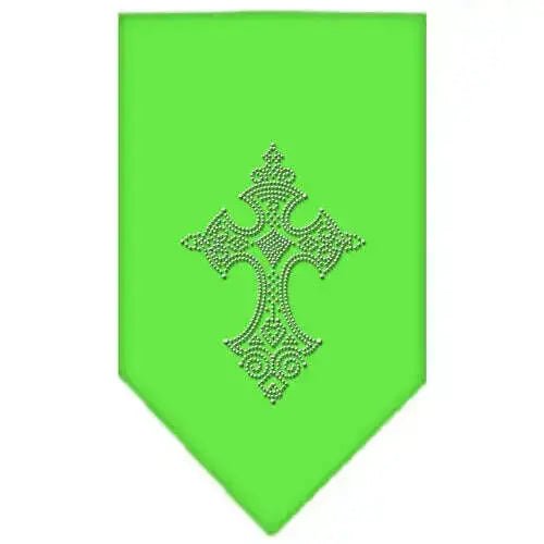 Cross-Rhinestone-Bandana-Lime-Green-Small-GreatEagleInc-318990717