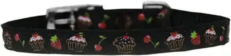 Cupcakes-Nylon-Dog-Collar-With-Classic-Buckle-3-8_-Black-Size-8-GreatEagleInc-318599885