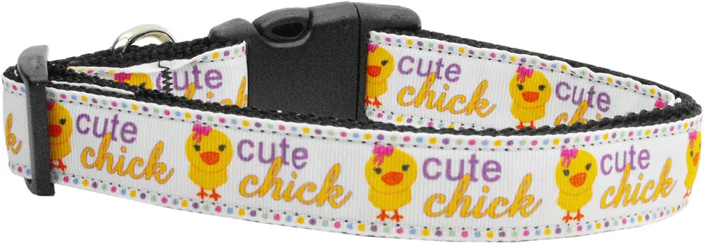 Cute Chick Nylon Dog Collar Medium Narrow Default Title
