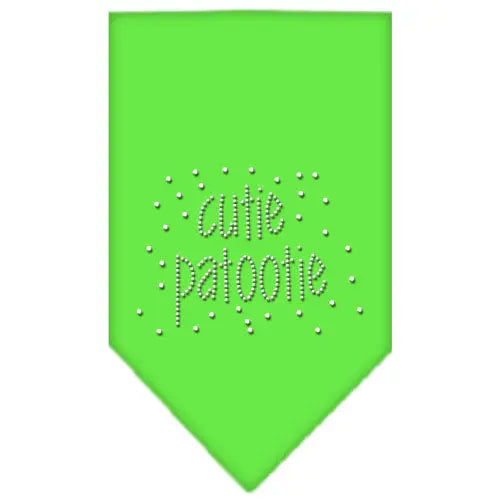 Cutie Patootie Rhinestone Bandana Lime Green Small Default Title