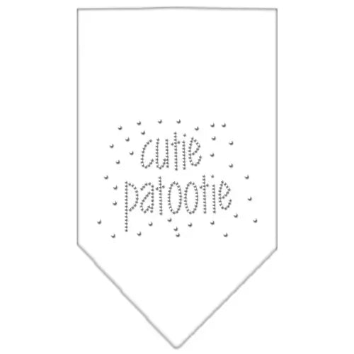 Cutie Patootie Rhinestone Bandana White Small Default Title