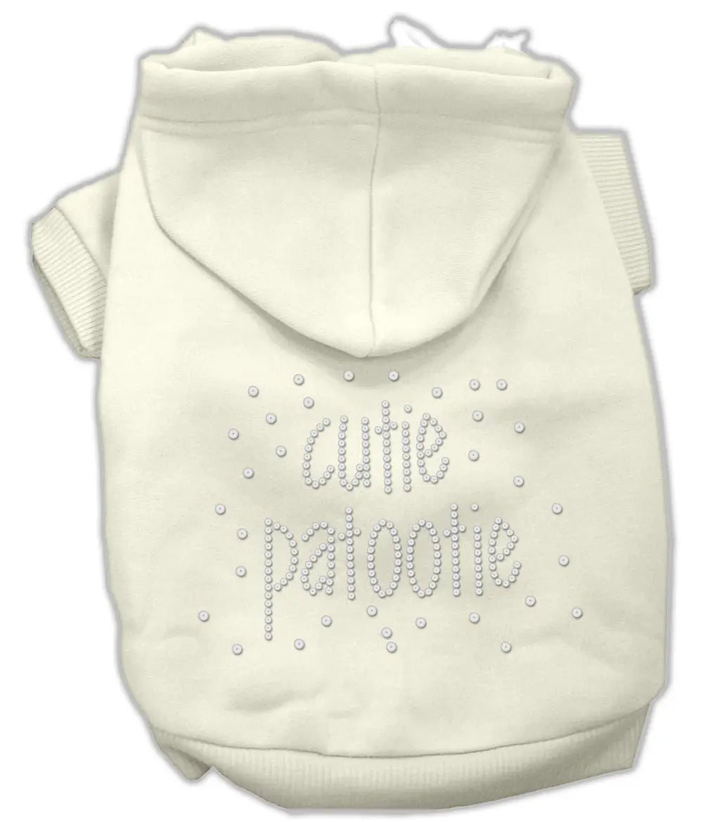 Cutie Patootie Rhinestone Hoodies Cream M Default Title