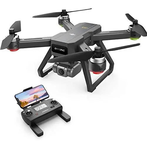 DEERC D15 GPS Drone with 4K UHD EIS Camera, Anti-Shake, 5G FPV Live Video, 130° Wide Angle, 90 Adjustable, Brushless Motor, Auto Return Home, Follow Me, Tap-Fly, Optical Flow, Quadcopter for Adults