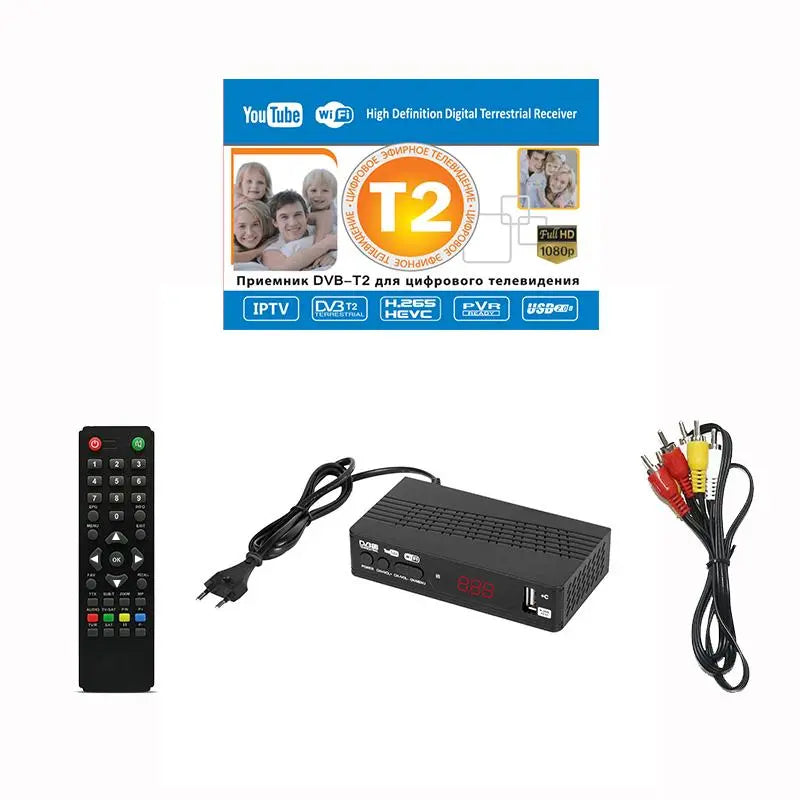 DVB-T2 TV Tuner Vga TV Box DVB T2 for Digital TV Receptor Wifi Receiver DVBT2 DVB-C Set-top Box H.265 HEVC AC3 HD DVB C Tuner GreatEagleInc