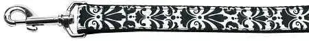 Damask-Black-Nylon-Dog-Leash-3-8-Inch-Wide-4ft-Long-GreatEagleInc-320023775