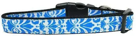 Damask-Blue-Nylon-Dog-Collar-Xl-GreatEagleInc-333699566