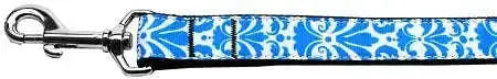 Damask-Blue-Nylon-Dog-Leash-5-8-Inch-Wide-6ft-Long-GreatEagleInc-320022896