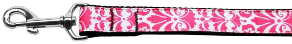 Damask-Bright-Pink-Nylon-Dog-Leash-3-8-Inch-Wide-6ft-Long-GreatEagleInc-333699469
