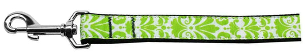 Damask-Lime-Green-Nylon-Dog-Leash-5-8-Inch-Wide-4ft-Long-GreatEagleInc-333698811