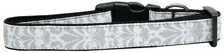 Damask-Nylon-Dog-Collar-Sm-Grey-GreatEagleInc-318645282